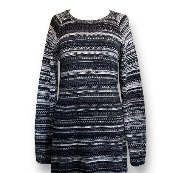Kuhl Womens Alessandra Sweater Dress Sz Medium Gray Stripe Wool Alpaca Cotton - Picture 5 of 11
